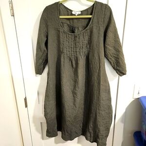 Lin Nature | Dresses | Olive Green Linen Dress | Poshmark